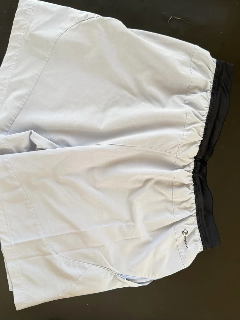 adidas Men’s Light Gray/purple Athletic Shorts with Black Waistband